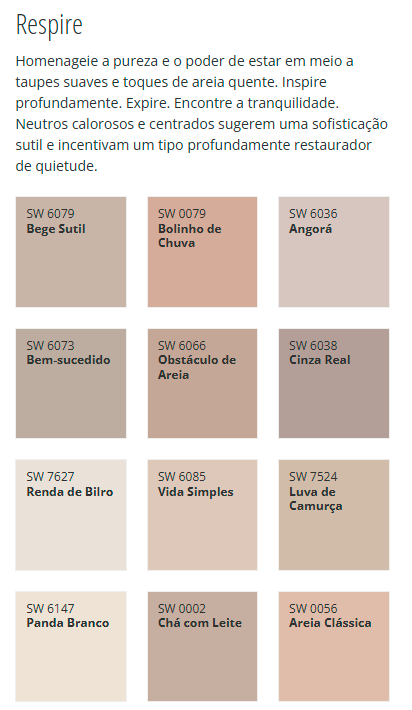 Guia de cores para casa